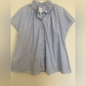 Pomander Place by Tuckernuck Blue & White Striped Button Down Blouse – Size M